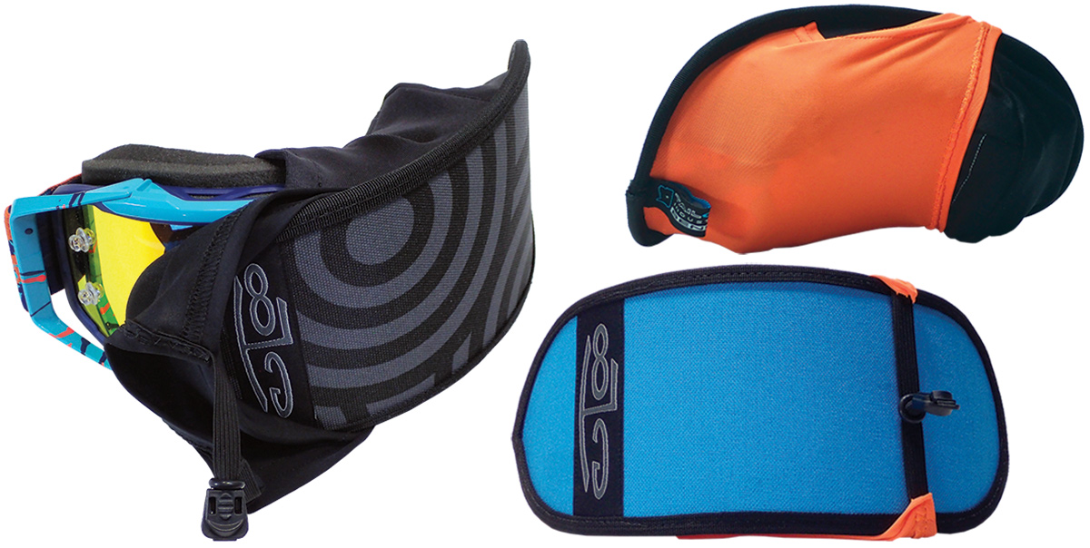 9R MX Goggle Case in black, orange, and blue colors