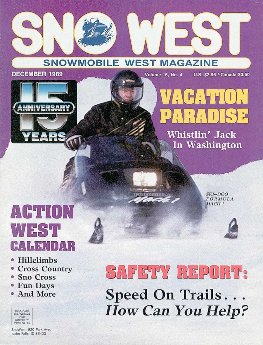 Snowmobile West December 1989 issue cover