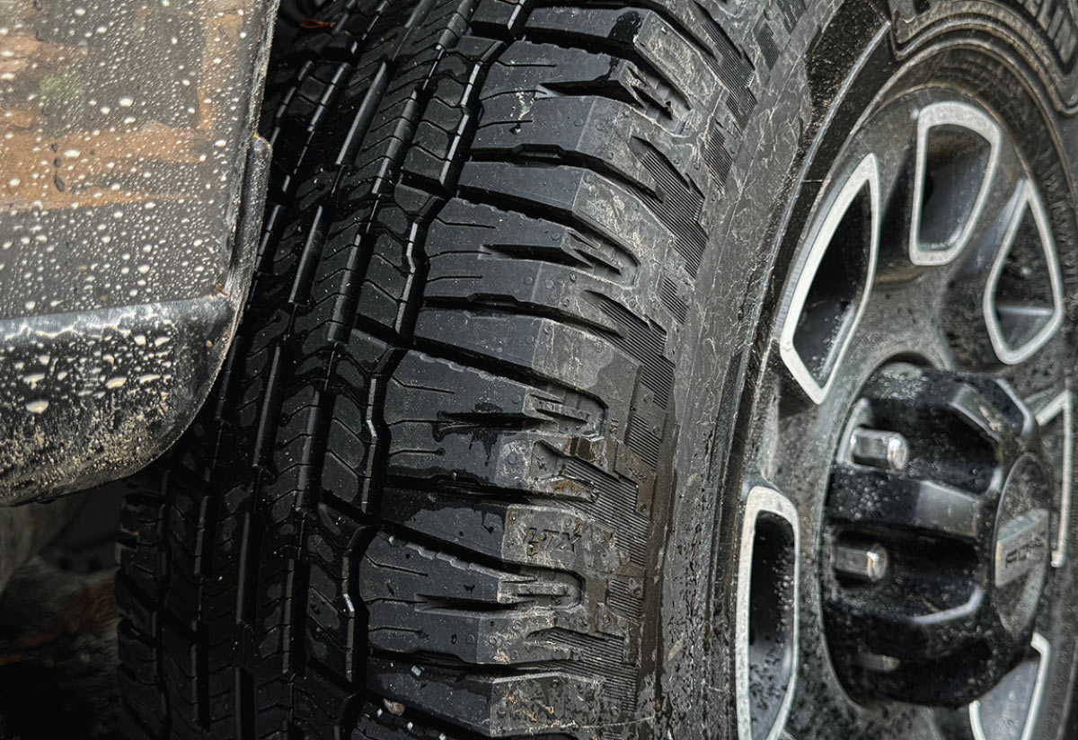 closeup of tire tread